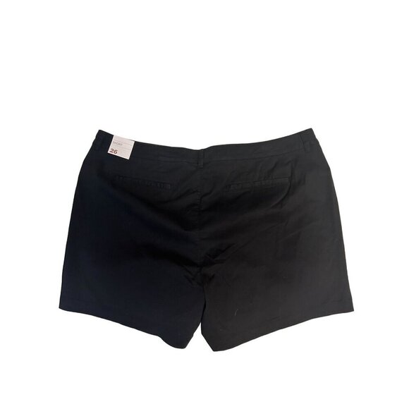 Lane Bryant Women's Plus Size Black Flat Front Shorts size 26 and 24 NWT - Picture 2 of 7